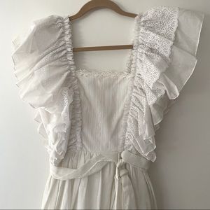 Vintage Dance Allure by Alfredo Angelo white lace ruffle sleeve dress